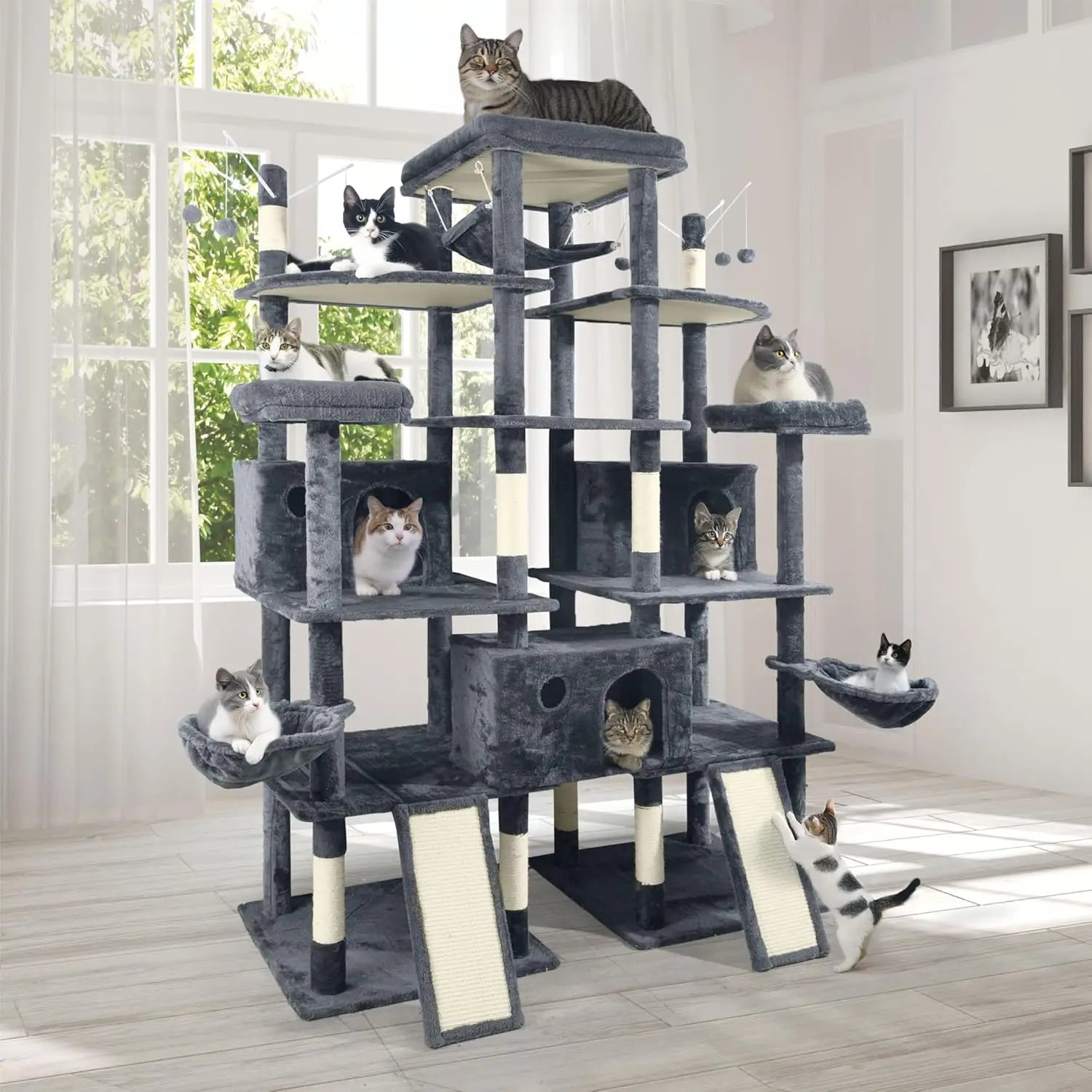 Extra Large 80” Cat Tree – Multi-Level Tower for Big Cats