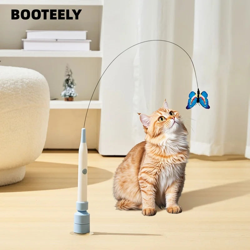 BOOTEELY Electric Butterfly Cat Toy – Self-Play Fun