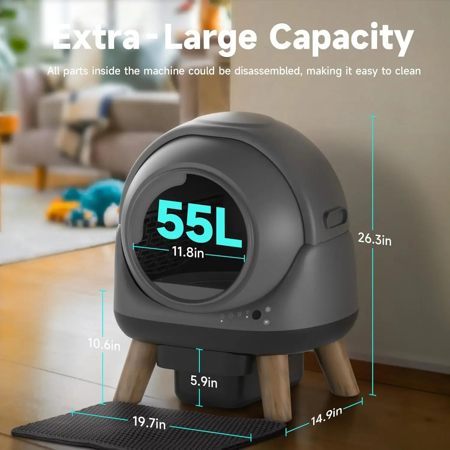 Smart Self-Cleaning Litter Box with App Control