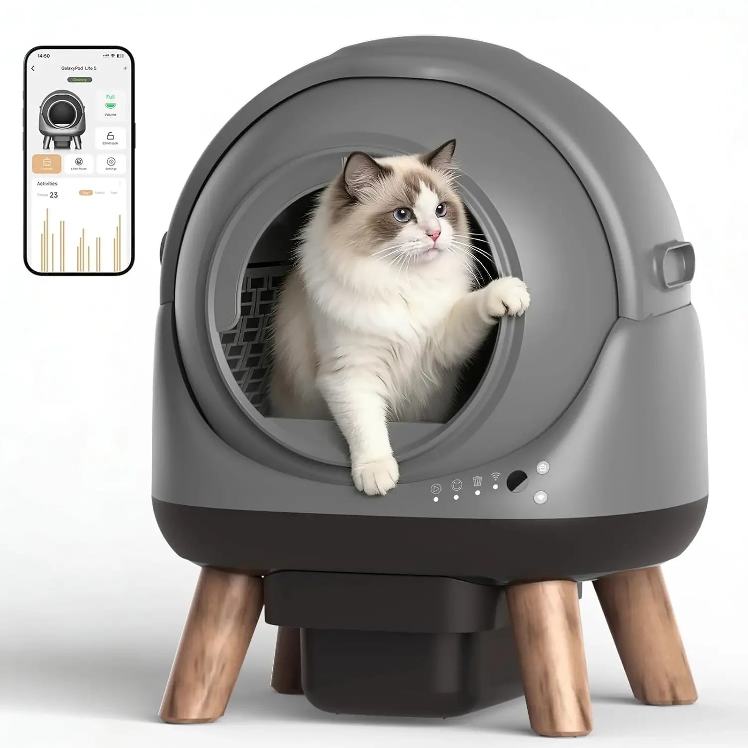 Smart Self-Cleaning Litter Box with App Control
